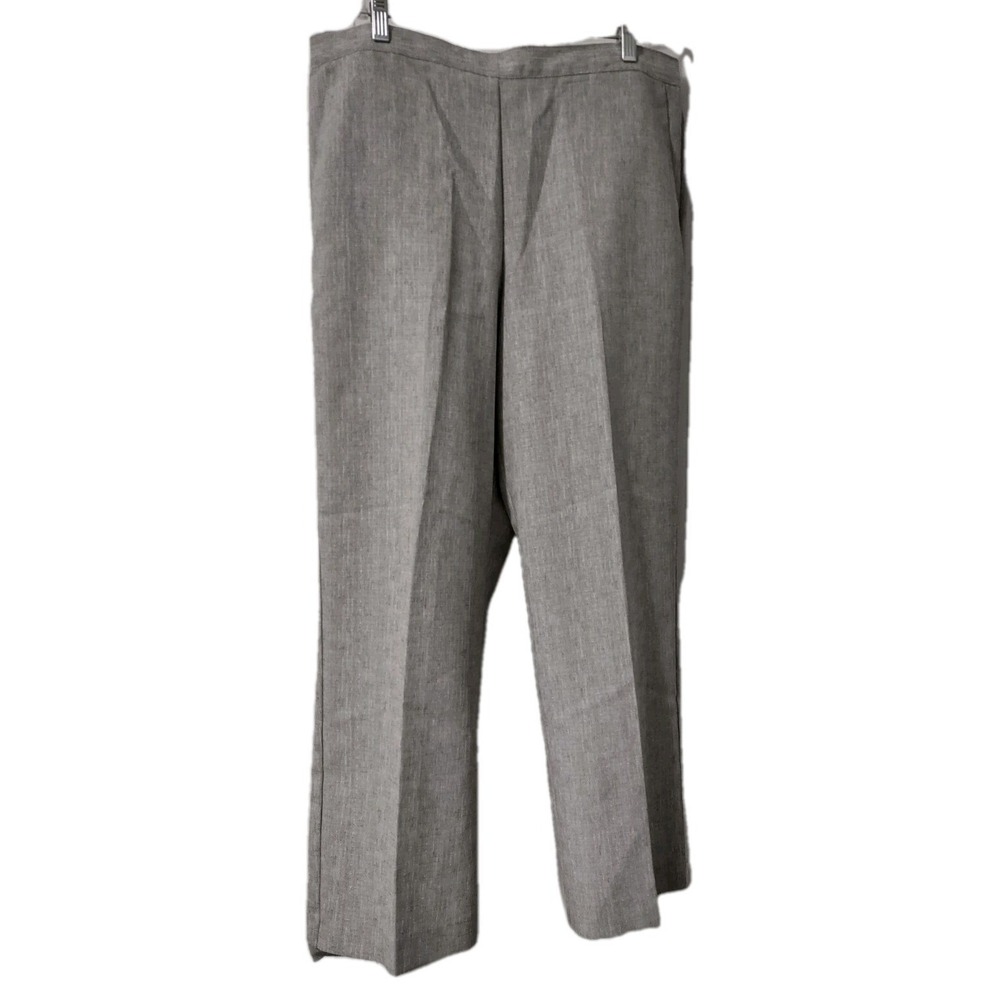 Alfred Dunner Pants Womens Size 14 Gray  Pull-On Elastic Waist 2 Pockets Texture